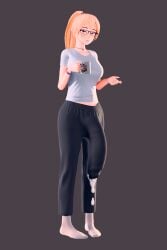 1futa 3d 3d_(artwork) 3d_render beladdy big_bulge big_penis blonde_hair blue_eyes bulge bulge_down_leg casual casual_bulge casual_ejaculation casual_erection cum cum_drip cum_through_clothes cumming ejaculation_without_expression erection_under_clothes futanari glasses handsfree_ejaculation hyper_bulge large_penis leaking_cum naomi_(beladdy) oozing_cum pants penis solo thick_penis
