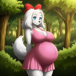 ai_generated anthro anthro_only clothed clothed_female clothing day dress fay_spaniel female female_anthro female_only female_pokemon furry furry_female furry_only holding_pregnant_belly indoors lazybonesai looking_at_viewer nintendo pink_dress pregnant pregnant_anthro pregnant_belly pregnant_female solo solo_anthro solo_female solo_furry spaniel star_fox