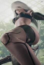 female nier:_automata sixplusone solo white_hair yorha_a2