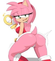 1girls 2d 2d_(artwork) amy_rose ass ass_focus big_ass clothed digital_drawing_(artwork) digital_media_(artwork) from_behind from_behind_position furry green_eyes looking_at_viewer looking_back panties pink_body ring smile smug solo solo_focus sonic_(series) sonic_the_hedgehog_(series) teasing white_panties zelly