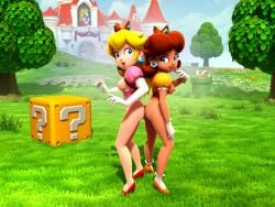 absurd_res accurate_art_style alternate_version_at_source mario_(series) onmodel3d princess_daisy princess_peach self_upload tagme