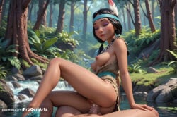 1boy 1boy1girl 1girls ai_generated anal anal_penetration anal_sex arm_support artist_name ass black_hair blue_footwear breasts breasts_out closed_eyes cum cum_in_ass cum_in_pussy dark_skin disney dress feather_hair_ornament feathers female forest headband hetero hi_res jewelry makeup medium_breasts native_american nature necklace nipples outdoors patreon_username penis peter_pan_(disney) progenarts pussy rock sex solo_focus straddling tiger_lily tree uncensored vaginal vaginal_penetration vaginal_sex water web_address