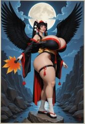 1girls ai_generated big_breasts breasts curvy dead_or_alive demon demon_girl female female_only huge_breasts kw0337 large_breasts nyotengu solo solo_female thick thick_thighs voluptuous