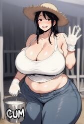 ai_generated belly big_breasts breasts chubby chubby_female curvy draining fat fat_ass female findingb gigantic_breasts hand_milking huge_ass huge_breasts huge_cock large_breasts mature_female milf milk ntr plump