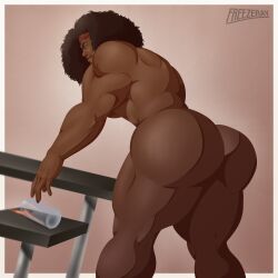 1boy 1human 1male 2d 2d_(artwork) 2d_artwork afro_hair bara bara_ass bara_tiddies bara_tits beefy big_ass big_ass_(male) big_butt bubble_ass bubble_butt commission dark-skinned_male dark_skin dumptruck_ass dumptruck_butt fat_ass fat_butt freezeray04 headband himbo huge_ass huge_butt male male_focus male_only masculine melanin muscles muscular muscular_ass muscular_butt muscular_male naked naked_male nude nude_male oc original original_character picking_up plump_ass plump_butt round_ass round_butt solo solo_focus solo_male spilled_drink thick_ass thick_butt