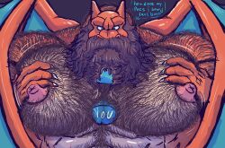 2024 2boys ?! abs anthro arm_hair barazoku beard beefy belly_hair big_beard big_mustache big_wings blue_penis blue_text blue_wings body_hair brown_beard brown_facial_hair brown_mustache charizard chest_hair claws daddyfication digital_drawing_(artwork) digital_media_(artwork) disembodied_penis dragon duo english_text eyebrows facial_hair gay gay_sex generation_1_pokemon genitals hairy hairy_belly hairy_body hairy_male hand_on_chest hand_on_own_chest hands_on_own_chest hi_res horns huge_wings looking_at_genitalia looking_at_partner's_genitalia looking_at_partner's_penis looking_at_penis male male/male male_nipples male_only mammal masculine membrane_(anatomy) membranous_wings monotone_ears monotone_eyebrows monotone_face monotone_fingers monotone_hands monotone_nose motion_lines muscles muscular_male mustache nintendo nostrils nude_male orange_skin partial_male pecjob pecs penis penis_between_pecs penis_on_chest pink_nipples pokemon pokemon_(species) pokenerd8 question question_mark questioning scalie sex simple_background talking_to_another talking_to_partner talking_to_viewer text two_tone_wings white_claws wings ych_(character)