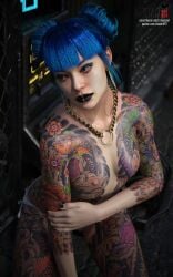 10:16 1girls 3d 3d_(artwork) 4k black_nails blue_hair breast_tattoo breasts breasts breasts chains cheri_nowlin cyberpunk cyberpunk_2077 dark_lips dark_lipstick erect_nipples female female female_focus freckles freckles_on_face looking_away makeup night nipples open_eyes outdoors painted_nails panties patreon patreon_username roosterart solo solo_focus subscribestar subscribestar_username tattoo tattoo_on_breast tattoo_on_legs tattooed_arm tattoos video_game video_game_character video_game_franchise white_panties