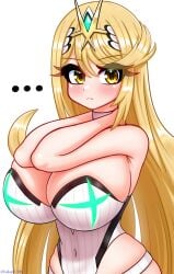 blonde_hair breasts female female_only lukari mythra nintendo solo swimsuit xenoblade_(series) xenoblade_chronicles_2