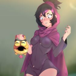 1girls black_hair brawl_stars breasts clothing female huesosdry human humanization humanized no_bra no_panties small_breasts supercell tagme transparent_clothing willow_(brawl_stars)
