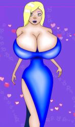 ass_bigger_than_torso ass_expansion ass_pop big_ass big_breasts big_lips bimbofication blonde_hair blue_dress breast_expansion breast_pop coldrules gif hyper_breasts lip_expansion pink_lipstick popping red_lipstick veins