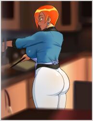 1girls apron ben_10 big_ass big_breasts breasts cartoon_network cooking dat_ass donchibi female female_only fully_clothed future_gwen green_eyes gwen_tennyson large_ass large_breasts milf orange_hair red_hair short_hair solo thick_thighs