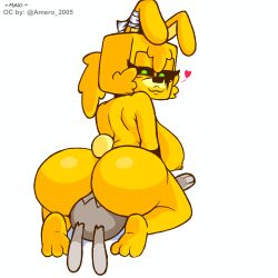 amerette big_ass big_breasts bunny_boy bunny_ears bunny_girl bunny_tail furry gray_fur green_eyes heart hispanic_youtuber maxi_(maxigalexan) maxigalexan oc original_character size_difference yellow_fur