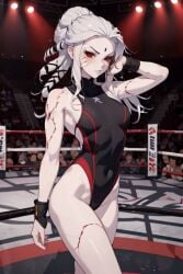 1girls ai_generated codestormcynet milf red_eyes rwby salem_(rwby) wrestling_outfit