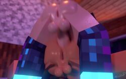 2futas 3d anal anal_insertion anal_penetration anal_sex black_hair breasts brown_eyes brown_hair cum_inside cumshot erect_nipples erect_penis from_behind futa_on_futa futa_only futanari glasses horny_futa mine-imator minecraft mori_rose_(morirosemc) morirosemc multicolored_eyes nude_futanari outside stockings tagme wet_pussy