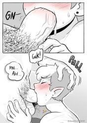 2boys artist_name blowjob blush bundleofboys ear_piercing fellatio gay older older_man_and_younger_boy oral original original_character pointy_ears pubic_hair sweat throat_bulge veiny_penis yaoi