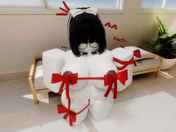 1girls 3d dndoodle gift_wrapped necklace pussy roblox roblox_avatar robloxian self_upload shy tagme wraps