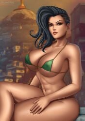 1girls ass big_ass big_breasts bikini brazilian brazilian_female breasts capcom dark-skinned_female flowerxl hi_res laura_matsuda street_fighter street_fighter_iii street_fighter_iii:_3rd_strike street_fighter_iii_(series) street_fighter_v swimsuit tagme thick_thighs