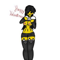 black_hair cat_thighighs female lime_(sol's_rng) nipples presenting_breasts roblox roblox_game robloxian sol's_rng source_request tagme thighhighs unknown_artist white_background yellow_skin