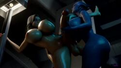 2futas 3d alien alien_girl animated asari athletic_futanari big_ass big_balls big_breasts big_penis futa_on_futa futa_only futanari gwsfm handjob human hung_bottom hung_futanari liara_t'soni mass_effect miranda_lawson sound video