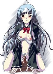 kuronezumi open_clothes open_shirt panties panties_aside quiz_magic_academy satsuki_(quiz_magic_academy) sex shirt solo underwear