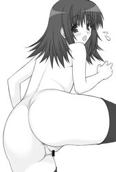 anus ass blush censored milfa monochrome nude pussy shichimenchou solo stockings thighhighs to_heart_(series) to_heart_2 to_heart_2_another_days