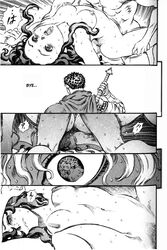 1boy 1girls berserk charlotte_(berserk) comic female griffith guts_(berserk) male male/female manga miura_kentarou monochrome princess scan straight translated