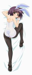 amber_eyes animal_ear blush bunny_ear bunny_girl bunnysuit clothed_masturbation clothing crotchless dakimakura high_resolution masturbation nagato_yuki pantyhose pussy pussy_juice short_hair sugimura_tomokazu suzumiya_haruhi_no_yuuutsu torn_clothes torn_pantyhose uncensored wrist_cuffs yellow_eyes