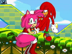 amy_rose anal_fingering anthro anus ass bpq00x echidna female fur hedgehog knuckles_the_echidna male male_penetrated mammal monotreme penis pussy sonic_(series) sonic_advance sonic_advance_2 straight