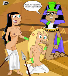 1boy 2girls breasts brown_skin cum_on_breasts cum_on_face danny_phantom dark-skinned_female dark-skinned_male dark_skin darkdp fellatio female human interracial king male nickelodeon paulina_sanchez star_(danny_phantom) tucker_foley