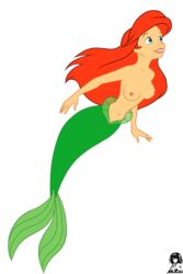 alpha_channel ariel breasts disney female female_only for_sticker_use maishida mermaid nipples no_background png red_hair smile solo sticker_template tagme tail the_little_mermaid transparent_background transparent_png