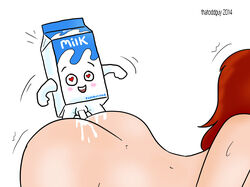 2014 ass blur blush female from_behind heart human male mascot milk milk_carton milkwoman milky penetration penis sex straight thatoddguy