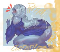 ass big_ass big_butt big_thighs blue_diamond_(steven_universe) blue_skin blush blushing butt fart fart_cloud fart_everywhere farting farts melonarts2_(artist) steven_universe thighs