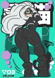2026 back_view big_ass big_butt big_thighs black_cat_(marvel) black_cat_(marvel_rivals) clothing curvaceous curvaceous_female curvaceous_figure curvy curvy_figure curvy_hips deleon felicia_hardy female female_focus female_only green_eyes latex_clothing long_hair marvel marvel_comics marvel_rivals spider-man_(series) white_hair