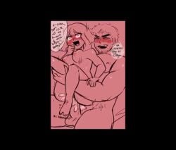1boy 1girls after_sex ahe_gao big_male_small_female blush breasts carrying comic comic_dub comic_panel fat_male female funny funny_face male_and_female_focus nipples nude_female penetration rovmandarina sex spanish_text spanish_voice_acting tagme video