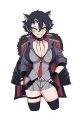 1girl 1girls 2d alex103 genderbend genderswap genshin_impact rule_63 tagme wriothesley