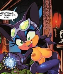 breasts breasts_out captainjingo catwoman_(cosplay) comic_panel dc_comics edit edited_official_artwork nipples rouge_the_bat sega sonic_(series) sonic_the_hedgehog_(series)