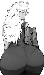 2026 2d 2d_artwork black_clothing dress frealish long_hair mina_ashido my_hero_academia panty_bulge sleeveless_dress solo