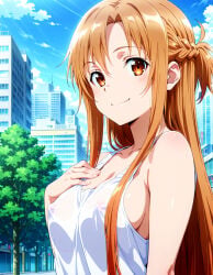 1girls ai_generated nipple_bulge nipples no_bra tagme yuuki_asuna