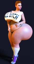 1girls 3d bimbo high_heel_sneakers high_heels huge_breasts huge_hips hyper_bimbo jackd22 large_breasts