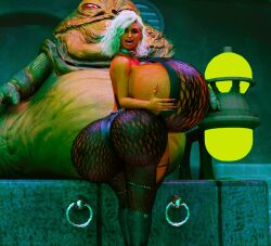 1boy 1girls 3d alien_boy alien_humanoid bimbo blonde_hair forced_feminization gender_transformation huge_breasts hutt jabba's_palace jabba_the_hutt jackd22 luke_skywalker star_wars