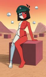 accurate_art_style ai_generated ena ena_(dream_bbq) ena_(series) high_quality multicolored_body naked_female on_model sitting