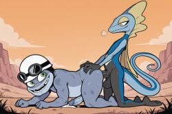 3_fingers 3_toes 4_fingers absurd_res ai_generated all_fours amphibian anal anal_penetration anthro anthro_on_anthro anthro_penetrated anthro_penetrating anthro_penetrating_anthro armor balls big_balls big_penis biped black_body blue_body bodily_fluids breath crazy_frog crossover cum cum_on_body cum_on_ground cum_on_penis duo eyewear feet fingers frog generation_8_pokemon genital_fluids genitals goggles green_eyes hand_on_butt headgear helmet hi_res huge_penis inteleon jamba kneeling long_tail looking_at_another looking_at_partner looking_at_viewer male male/male male_penetrated male_penetrating male_penetrating_male mouth_closed nintendo open_mouth open_smile penetration penile penile_penetration penis penis_in_ass plains pokemon pokemon_(species) pupils reptile scalie sex smile smiling_at_another smiling_at_partner smiling_at_viewer tail teeth toes vein veiny_penis white_body white_pupils yellow_body yellow_eyes yiff_ai_(director)