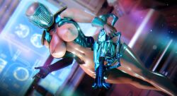 3d 3d_(artwork) abs armor breasts bungie destiny_(game) destiny_(video_game) destiny_2 gloves glowing guardian_(destiny) helmet large_breasts nipples no_face sonicfreak stockings thighhighs titan_(destiny)