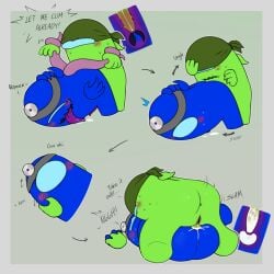 among_us among_us_(series) anus ass blue_(among_us) cum cum_in_pussy doggy_style internal_view lime_(among_us) mating_press orgasm_denial pussy tentacle_penis tentacles