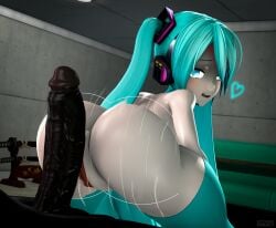 1boy 1girls 3d aqua_eyes aqua_hair big_ass big_thighs blue_eyes blue_hair bouncing_ass dark-skinned_male fat_ass female hatsune_miku headphones huge_cock huge_thighs interracial light-skinned_female long_hair long_penis long_twintails looking_at_another looking_at_viewer looking_back medium_breasts miku_hatsune motion_lines no_panties nude open_eyes pussy sfm source_filmmaker stockings straight tagme thick_legs thick_thighs thighhighs thighs twerk twerking twerking_on_dick twintails uncensored very_long_hair vocaloid whiteweasel wide_hips