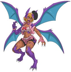 crobat grunt infected infection mental_transformation mid_transformation monster monster_girl mook nipple_bulge nipples_visible_through_clothing pokefusion pokemon pokemon_(species) pokemon_trainer pokemon_transformation pokerus ripped_clothing ryu34 sharp_teeth team_rocket team_rocket_grunt team_rocket_grunt_(female) team_rocket_uniform tomboy trainer transformation villain villainess