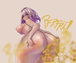 1girl 1girls castorice_(honkai:_star_rail) fart fart_cloud fart_everywhere farting farts honkai:_star_rail melonarts2_(artist) naked naked_female pale_skin