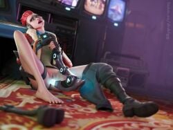 1girls 3d 3d_(artwork) absurd_res barefoot baseddende blender bottomless clothed clothing detailed_background dildo dildo_in_pussy drdrigg epic_games feet female female_focus female_only fortnite fortnite:_battle_royale fortnite:_save_the_world hi_res high_quality high_resolution highres horny horny_female improvised_sex_toy jacket jess_(fortnite) light-skinned_female light_skin looking_pleasured on_floor open_legs pants pants_around_one_leg pants_down pleasure_face red_hair redhead sex_toy sitting solo spread_legs topwear vagina vaginal vaginal_masturbation vaginal_penetration watermark