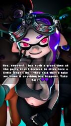 1girl 2boys 3d before_sex breasts cheating cheating_girlfriend clothing dark-skinned_male english_text female hair hair_tentacles hat headgear inkling inkling_girl interracial interspecies light-skinned_female male netorare nintendo ntr octoling octoling_boy pink_eyes selfie selfie_pose sfm smile source_filmmaker splatoon splatoon_(series) straight tagme text violet_hair whiteweasel