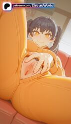 1girl 1girls 2026 ai_generated artist_name clitoral_hood electroworld en'en enen exposed_pussy fire_force from_below hi_res high_quality high_resolution highres juicy_pussy kotatsu_tamaki legs_apart legs_spread looking_at_viewer no open_legs orange_eyes patreon patreon_username pussy shouboutai smile solo splayed_legs spread_legs stable_diffusion tamaki_kotatsu tight_pussy twintails vagina watermark